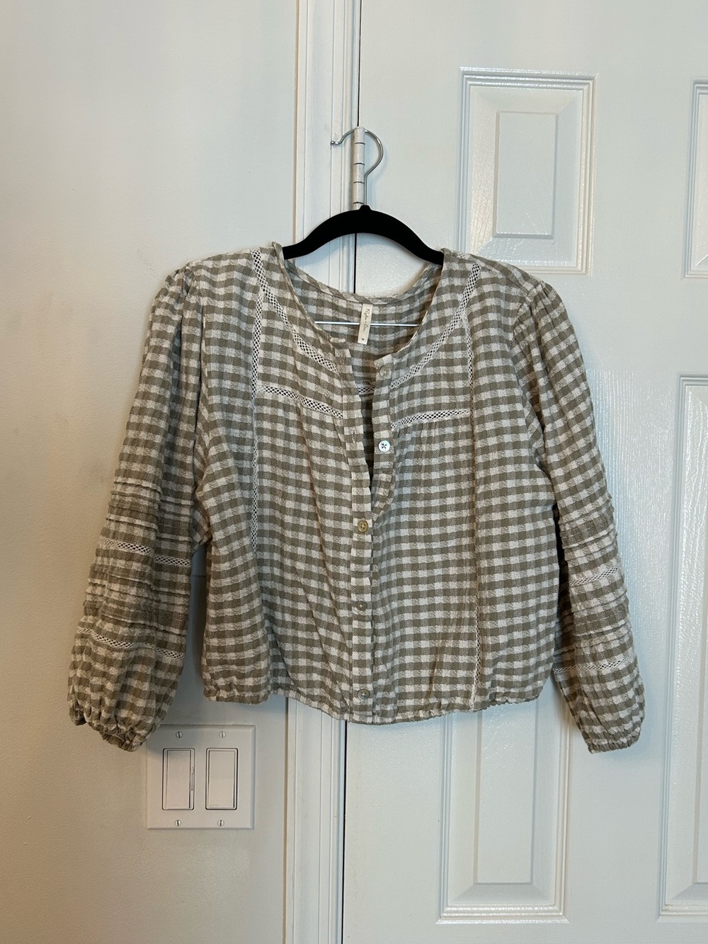 Rylee + Cru Gingham Button-Down Blouse